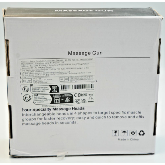 Deep Tissue Massage Gun – BX-720, Quiet & Rechargeable with 4 Heads (New) - Picture 2 of 3